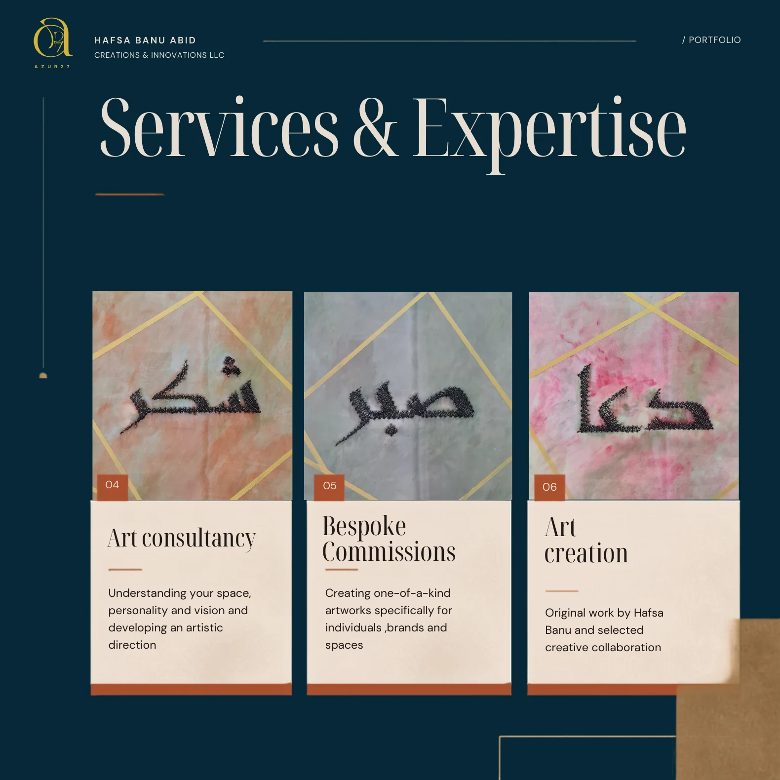 Services and Expertise — Art Consultancy, Bespoke Commissions, Art Creation