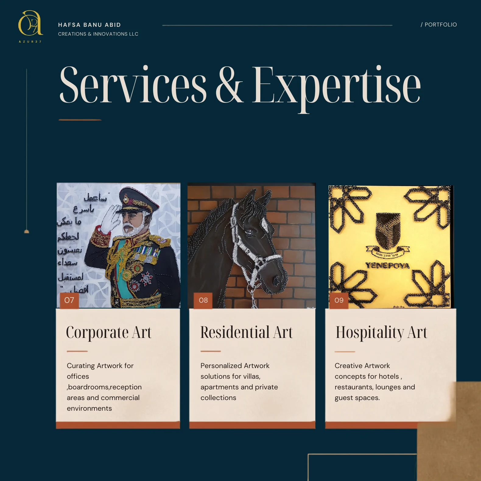 Services and Expertise — Corporate Art, Residential Art, Hospitality Art